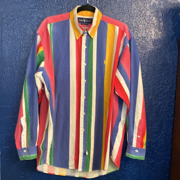 Ralph Lauren Other - VTG RALPH LAUREN 90’S STRIPED BUTTON DOWN LARGE